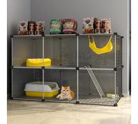 Indoor Cat Playpen - Multi-Level Chinchilla Cage for Small Animals, Kittens, Puppies & Rabbits - Safe Exercise & Play Area for Pets