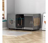 Indoor Cat Playpen with Wheels, Heavy-Duty Wood, Portable Cat Crate, Strong Load-Bearing Capacity, 120 x 60 x 60 cm for Safe Play and Relaxation