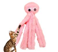 Indoor Cat Plush Toy - Chewable Soft Pet Plaything, Teething Aid | Cute Octopus Pillow Design Lightweight Durable Material Interactive Kitten Cat Activity Engagement Fun Exercise Mental Stimulation Fe
