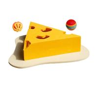 Indoor Cat Scratcher - Interactive Scratched Post with Cheese Design for Puppies, Durable Accessory for Cats of All Sizes