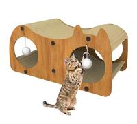 Indoor Cat Scratching House - Cardboard Cat House Tunnel Integrated Cat Scratching Post | Cat Scratching House for Cats Indoors, for Protecting Furniture, Playing and Sleeping, 55 x 29 x 25 cm