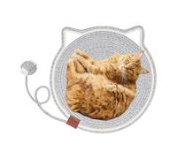 Indoor Cat Scratching Mat - Round Cat Scratch, Rug with Ball Toy, Ear Hook Attachment, Durable, Modern Design | Cute Pet Accessory for Home, Living Room, Bedroom, Wall Sofa, Carpet, Born