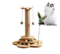 Indoor Cat Scratching Post | Sisal Ball Scratching Toy Cat Rolling Track Toy for Balcony Basement Garage Patio Country House and Apartment