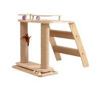 Indoor Cat Scratching Post with Ladder and Trackball, Sisal Scratching Post Toy for Cats and Kittens, 21.26x16.93x18.11inch