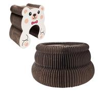 Indoor Cat Scratching Toy, Kitten Exercise Cardboard Scratcher, Accordion Design Scratch Board for Cats, Chew and Claw Play for Indoor and Outdoor Use, Perfect Home Apartment Farmhouse