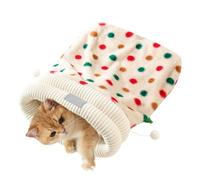 Indoor Cat Sleep Bag | Enclosed Warm Thermal Pet Bed | Winter Cat Tunnel Cave | for Farmhouse Apartment Living Room Bedroom Christmas New Year