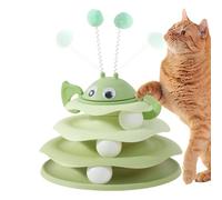 Indoor Cat Toy - 3-Layer Kitten Puzzle Ball Tower, Interactive Turntable Toy for Cats, Engaging Play Activity | Living Room Bedroom Basement Apartment Farmhouse Fun