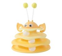 Indoor Cat Toy, 3-Layer Kitten Puzzle Tower, Turntable Toy with Interactive Balls, Cat Plaything with Sturdy Construction, Pet Accessory, Activity Tool for Indoor Outdoor Living Room Bedroom