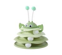 Indoor Cat Toy - 3 Stage Turntable | Interactive Games for Training, Boredom, Playing, Hunting, Hunting, Tower, Enrichment, Home, Apartment, 1 Pack, Blue, Non-Slip, La