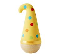 Indoor Cat Toy - 5x14cm Self Righting Wooden Ball, Fabric Kitten Enrichment Toy, Mental Stimulation Trainer | Cat Toys for Play, Exercise, Lick Whack Games, Bedroom, Windowsill, Small Animals