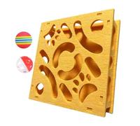 Indoor Cat Toys Puzzle Box, Interactive Cat Scratch Puzzle Toy With Bell, Scratch Puzzle Box For Indoor Cats Claw Care, Hunting(Yellow,30 * 30 * 6CM)