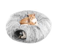 Indoor Cat Tunnel Bed 2-in-1 Plush Winter Kitten Nest