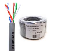 Indoor CAT5e U/UTP COPPER Ethernet Network SOLID Cable Reel 24AWG Eca 50m Grey