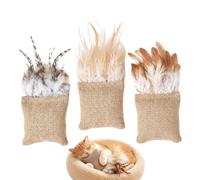 Indoor Catnip Toys 3 Pack Linen Bite Resistant Interactive Kitten Plaything