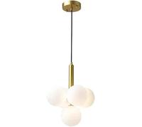Indoor Ceiling All Bubble Glass Chandelier 5-Light Gold Luxury Copper Pendant Lights Height Adjustable Living Room Bedroom Light,Foyer