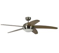 Indoor Ceiling fan with Remote control Ceiling fan Light 132 cm 52" Nickel Maple