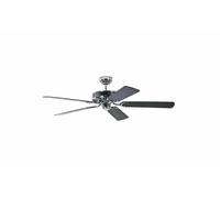 Indoor Ceiling fan without Lights Quiet Fan Living Room 132 cm 52" Steel & Black