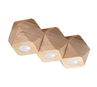 Sollux Lighting Woody Wood Natural 3 Light Classic Ceiling Light