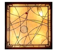 Indoor Chandelier, European Style 25 Inch Geometric Note Ceiling Light, Tiffany Square Ceiling Light, Led Chandelier,for Bedroom Living Room Office Hallway Hotel Home Lighting