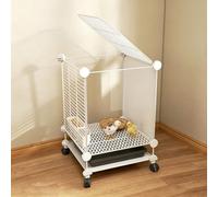 Indoor Chicken Cage with Pull-Out Tray, Skylight Brooder Box for Ducklings, Quail & Small Poultry, Easy Clean DIY Assembly, Raised Floor, Encrypted Foot Pads
