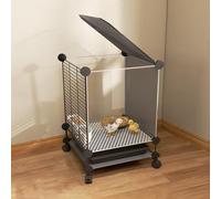Indoor Chicken Cage with Pull-Out Tray, Skylight Brooder Box for Ducklings, Quail & Small Poultry, Easy Clean DIY Assembly, Raised Floor, Encrypted Foot Pads