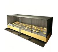 Indoor Chicken Cage With Pull-Out Tray Spacious Enclosed Chick Brooder Easy-Clean Poultry Starter Coops With Wire Mesh Floor For Baby Chicks Ducklings Quail & Poultry(Gray,140x35x55cm)