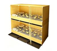 Indoor Chicken Cage With Pull-Out Tray Spacious Enclosed Chick Brooder Easy-Clean Poultry Starter Coops With Wire Mesh Floor For Baby Chicks Ducklings Quail & Poultry(Yellow,105x35x110cm)