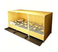 Indoor Chicken Cage With Pull-Out Tray Spacious Enclosed Chick Brooder Easy-Clean Poultry Starter Coops With Wire Mesh Floor For Baby Chicks Ducklings Quail & Poultry(Yellow,105x35x55cm)