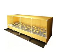 Indoor Chicken Cage With Pull-Out Tray Spacious Enclosed Chick Brooder Easy-Clean Poultry Starter Coops With Wire Mesh Floor For Baby Chicks Ducklings Quail & Poultry(Yellow,140x35x55cm)