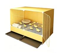 Indoor Chicken Cage With Pull-Out Tray Spacious Enclosed Chick Brooder Easy-Clean Poultry Starter Coops With Wire Mesh Floor For Baby Chicks Ducklings Quail & Poultry(Yellow,70x35x55cm)