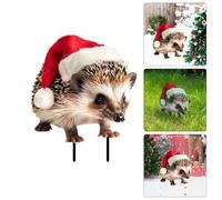 Indoor Christmas Decorations for the Home Christmas Little Hedgehog Garden Insert Art Decoration Little Hedgehog Garden Decoration Gardening Insert Outdoor（ Red, One Size)
