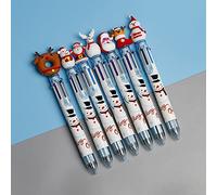 Indoor Christmas Decorations for the Home Christmas Tree Santa 6 Colors Cartoon Press Plastic Cute Ballpoint Pen For Students Hand Pen Press Point Random(B, One Size)