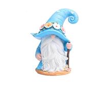 Indoor Christmas Decorations for The Home Festive Christmas Gnome Faceless Doll Resin Figurine Whimsical Home & Garden Holiday Decoration with White Beard Perfect for Winter Themes(Blue, 12x7.5x7.5)