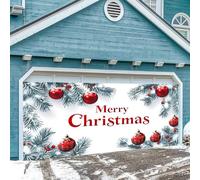 Indoor Christmas Decorations Merry Christmas Background Party Santa Photography Garage Door Background Party Decoration 7 * 16 Ft! (A, One Size)
