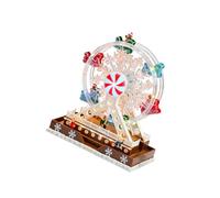 Indoor Christmas Ferris Wheel Centerpiece Music Box with Lights, Festive Table Decor for Entryway Mantel or Counter Musical Box Rotate Christmas Music Ferris Wheel Lighted Tabletop Decor Indoor Usb