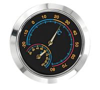 Indoor Climate Gauge, Analog Temp Humidity Readout with Round Celsius Face, Compact Alloy Housing, and Desk Placement for Daily Use Analog Temp Humidity Gauge Indoor Climate Readout Room View