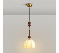 Indoor Cloth Pendant Lamp Vintage Industrial Metal Single Head with E27 Base Kitchen Island Small Rustic Wood Hanging Light for Kitchen Island Bedside Dining Room Hallway (One Color 20cm) LWX