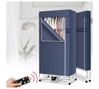 Indoor Clothes Airer, Intelligent Constant Temperature Overheating Protection Electric Air Dryer, Power Saving Foldable Heated Clothes Rack Energy Saving,Blue