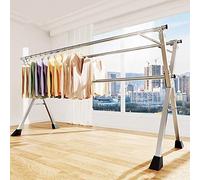 Indoor Clothes Drying Rack, Foldable Stainless Steel Laundry Stand, Retractable Design, Maximum Load 60kg, Space-Saving,