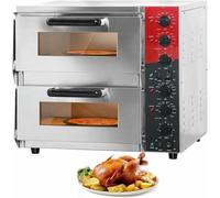 Indoor Commercial Pizza Stove, Temperature Adjustable, Double-Layer Stainless Steel Pizza Stove With Visible Windows, Pizza Motor For Dining And Party Countertops