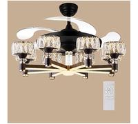 Indoor Creative Ceiling Fan with Light and Remote Control，Wax Table Style Chandelier，Reversible Fan Blades 3 Wind Speed Ceiling Fan Ceiling Fan Lights/Black