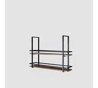 Indoor Decor Wine Rack - Iron Solid Wood Ceiling Shelf, Hanging Storage Shelf, Retro Industrial Style Black Vase Rack, for Display Red Wine, Wine Glasses, Plants, Books, Tableware Beauty C Safehappy