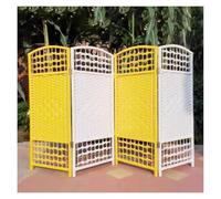 Indoor Decorative Rattan Partition,Foldable Color-blocked Screen,4/5/6 Panels Available,Suitable for Live Streaming Backgrounds(Color-2,120x40cm)