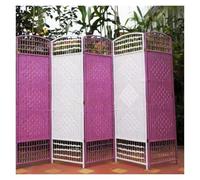 Indoor Decorative Rattan Partition,Foldable Color-blocked Screen,4/5/6 Panels Available,Suitable for Live Streaming Backgrounds(Color-6,60x30cm)