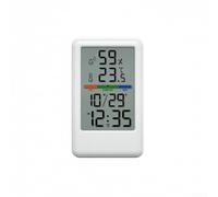 Indoor Digital Hygrometer Thermometer Clock Featuring Alarm Date For Home Office Wall Mounted Or Desk Placement White(White)