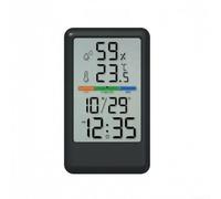 Indoor Digital Hygrometer Thermometer Clock Featuring Alarm Date For Home Office Wall Mounted Or Desk Placement White(Black)