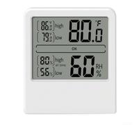 Indoor Digital Temperature Humidity Meter, Compact Electronic Thermometer and Hygrometer with Magnetic Bracket, Clear Display for Home Greenhouse Office Monitoring(MC06Y English White)