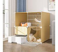 Indoor DIY Cat Cage, Detachable Metal Enclosure for Small Animals, Ideal Exercise Space for 1-3 Cats