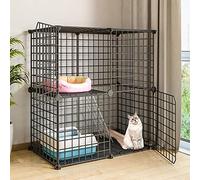 Indoor Diy Detachable Metal Cat Fence, Large Playground For Cats, Multi-Size Options - Safe, Spacious & Versatile Cat Crate,75x39x73cm