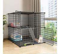 Indoor Diy Detachable Metal Cat Fence, Large Playground For Cats, Multi-Size Options - Safe, Spacious & Versatile Cat Crate,75x75x73cm